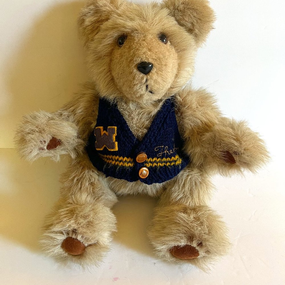 Handmade 1985 Vintage Teddy Bear with creators name and year sewed into the tag.